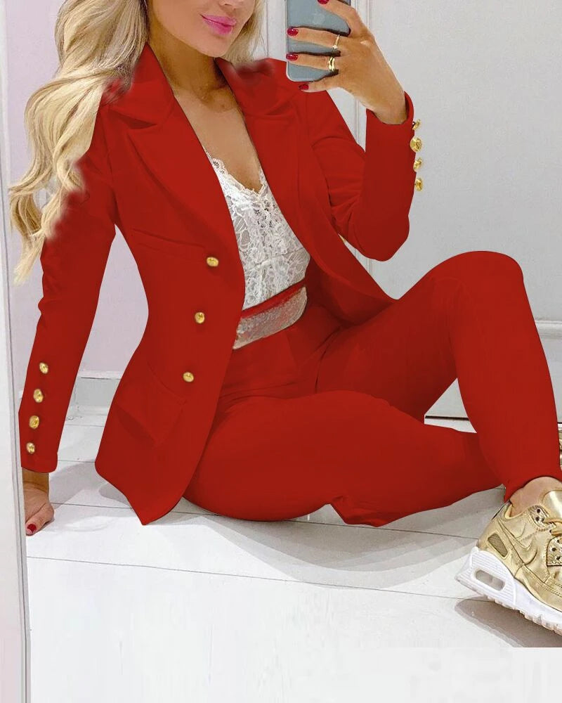 Elegant Women's Business Blazar & Pants Set