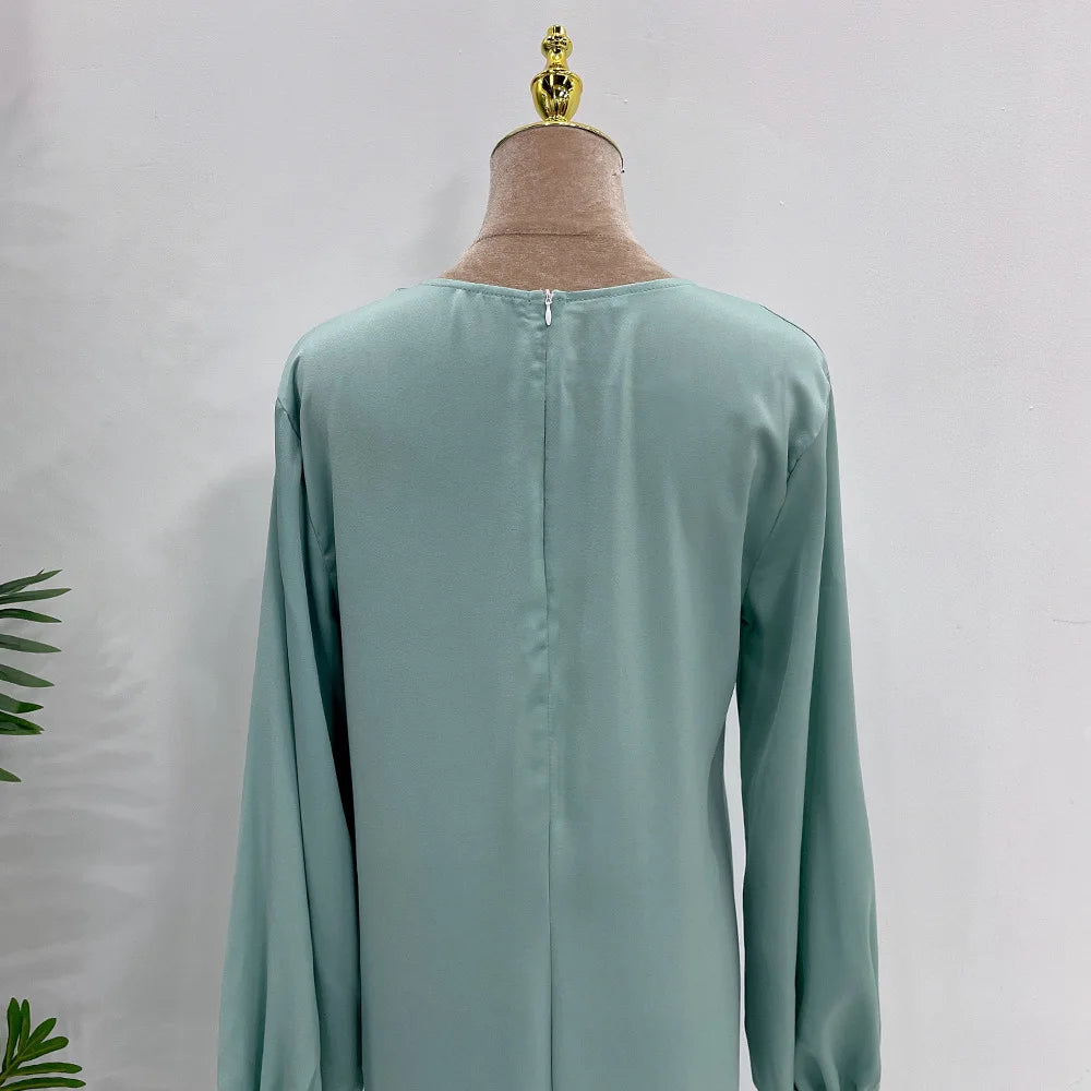 Elegant silky satin abaya set, modest & comfortable for everyday wear