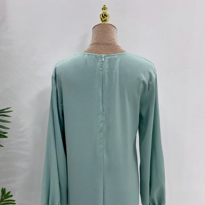 Elegant silky satin abaya set, modest & comfortable for everyday wear