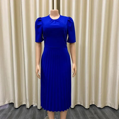 Elegant Pleated Office Dress - Women 2025