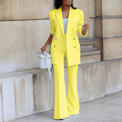 Elegant Women's Wide-Leg Suit Set