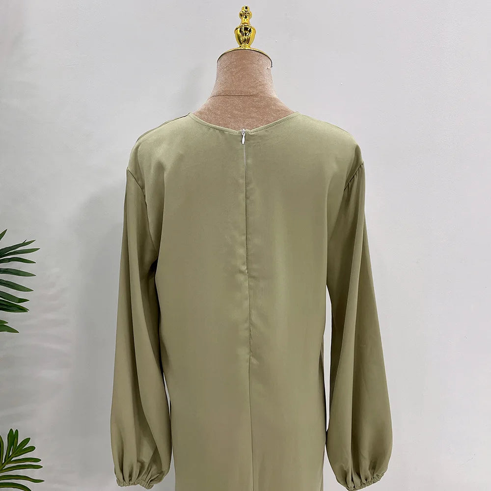 Elegant silky satin abaya set, modest & comfortable for everyday wear