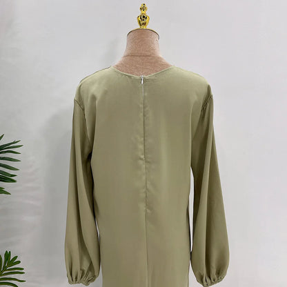 Elegant silky satin abaya set, modest & comfortable for everyday wear