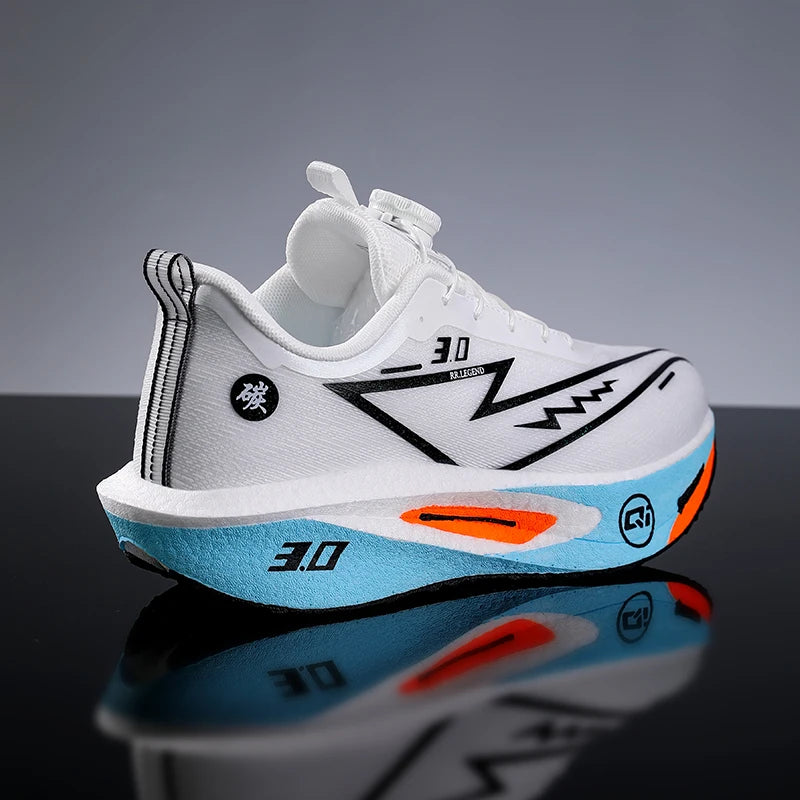 Lightweight breathable running shose with carbon plate for speed & comfort.