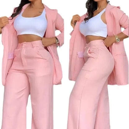 Women's Solid Color Blazar Set