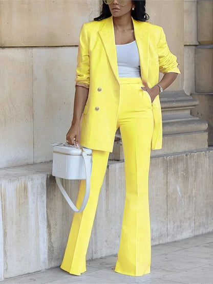 Elegant Women's Wide-Leg Suit Set