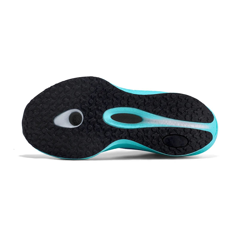 Lightweight breathable running shose with carbon plate for speed & comfort.