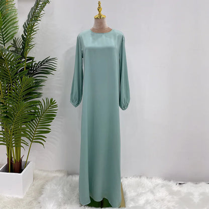 Elegant silky satin abaya set, modest & comfortable for everyday wear