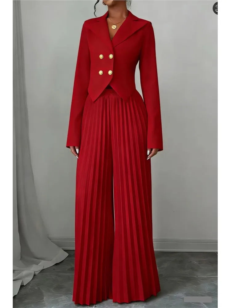 Women's Pleated 2- Piece Set