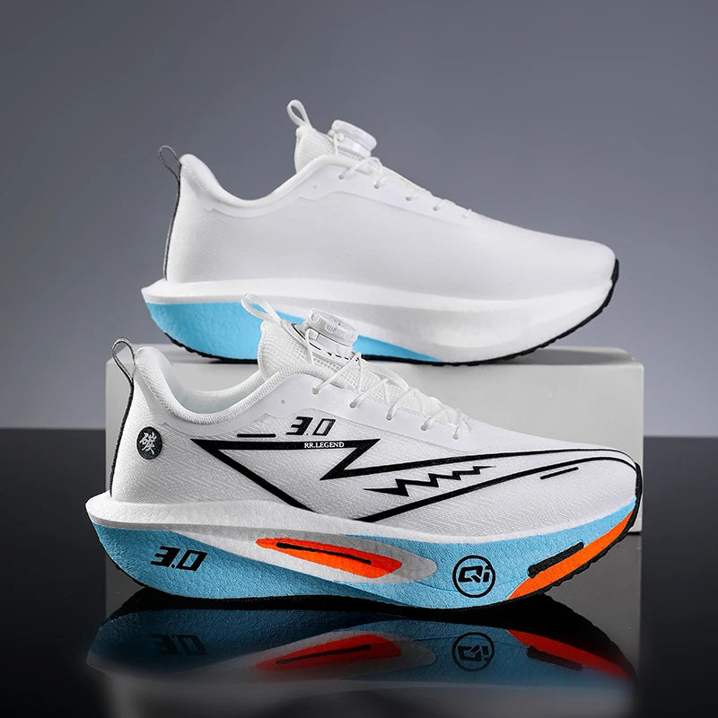 Lightweight breathable running shose with carbon plate for speed & comfort.