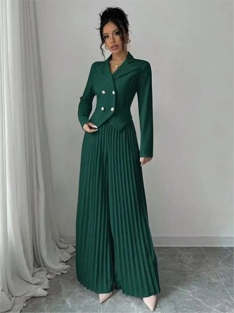 Women's Pleated 2- Piece Set