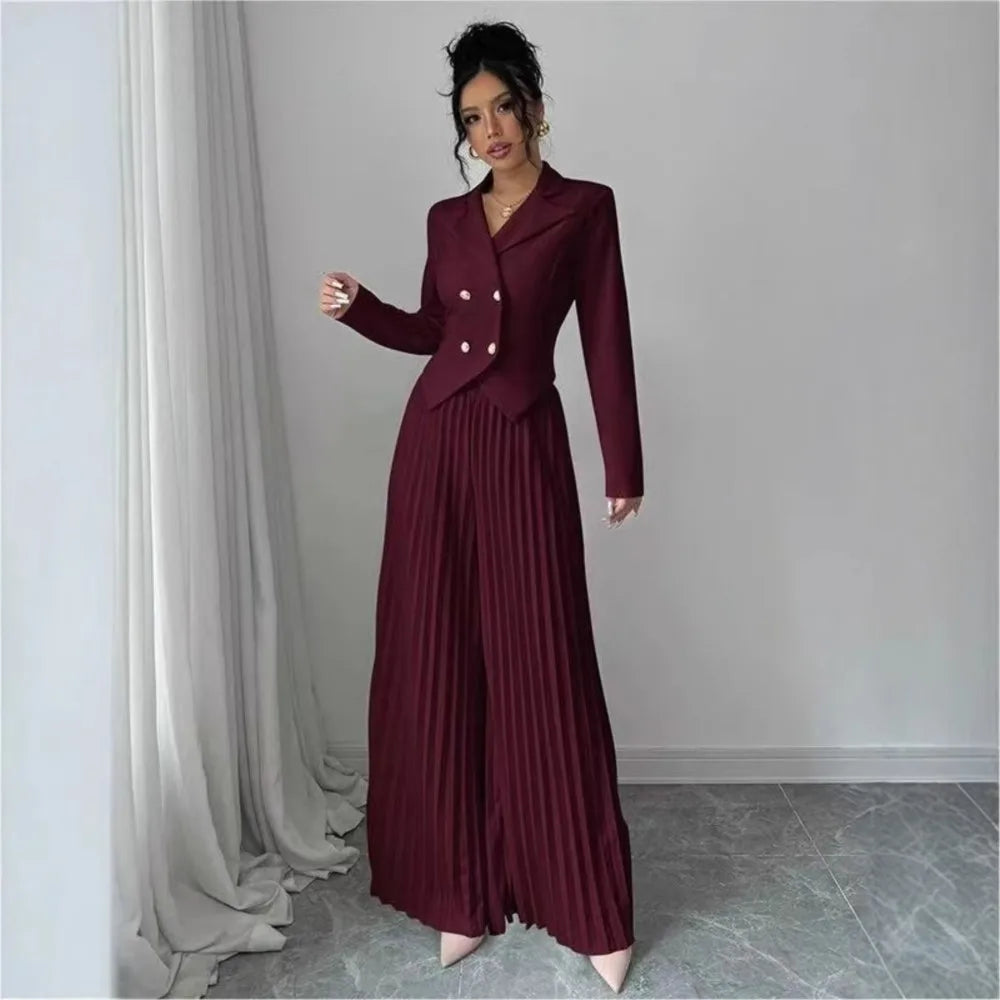 Women's Pleated 2- Piece Set