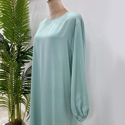 Elegant silky satin abaya set, modest & comfortable for everyday wear