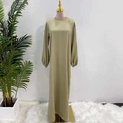 Elegant silky satin abaya set, modest & comfortable for everyday wear