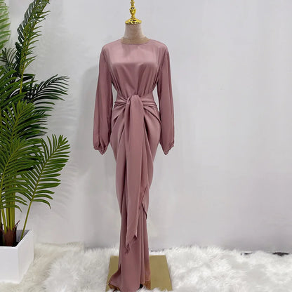 Elegant silky satin abaya set, modest & comfortable for everyday wear