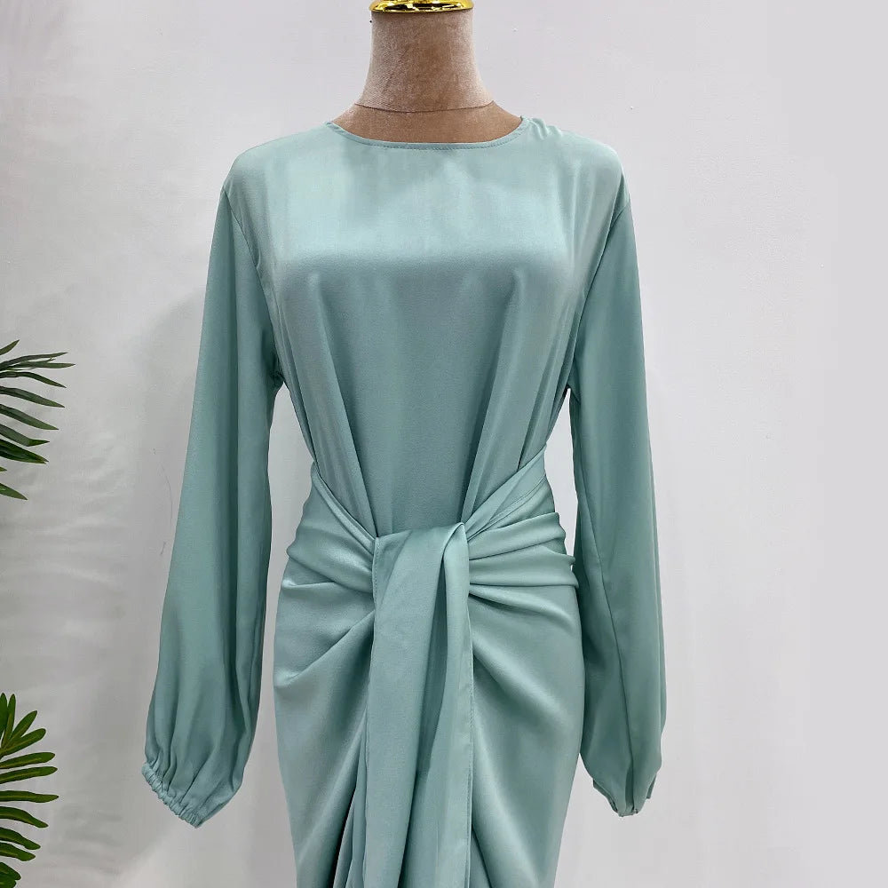 Elegant silky satin abaya set, modest & comfortable for everyday wear