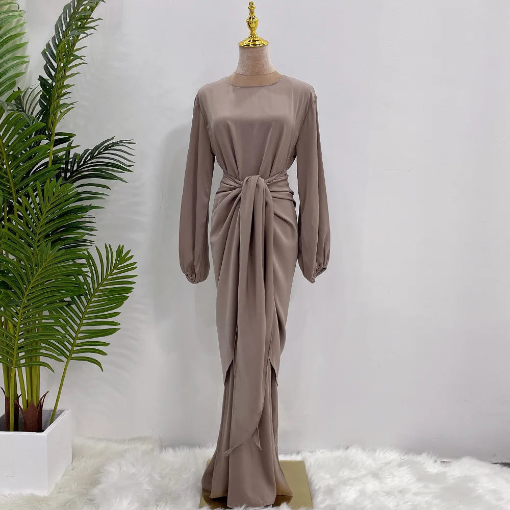 Elegant silky satin abaya set, modest & comfortable for everyday wear