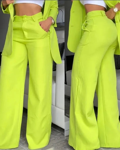 Women's Solid Color Blazar Set