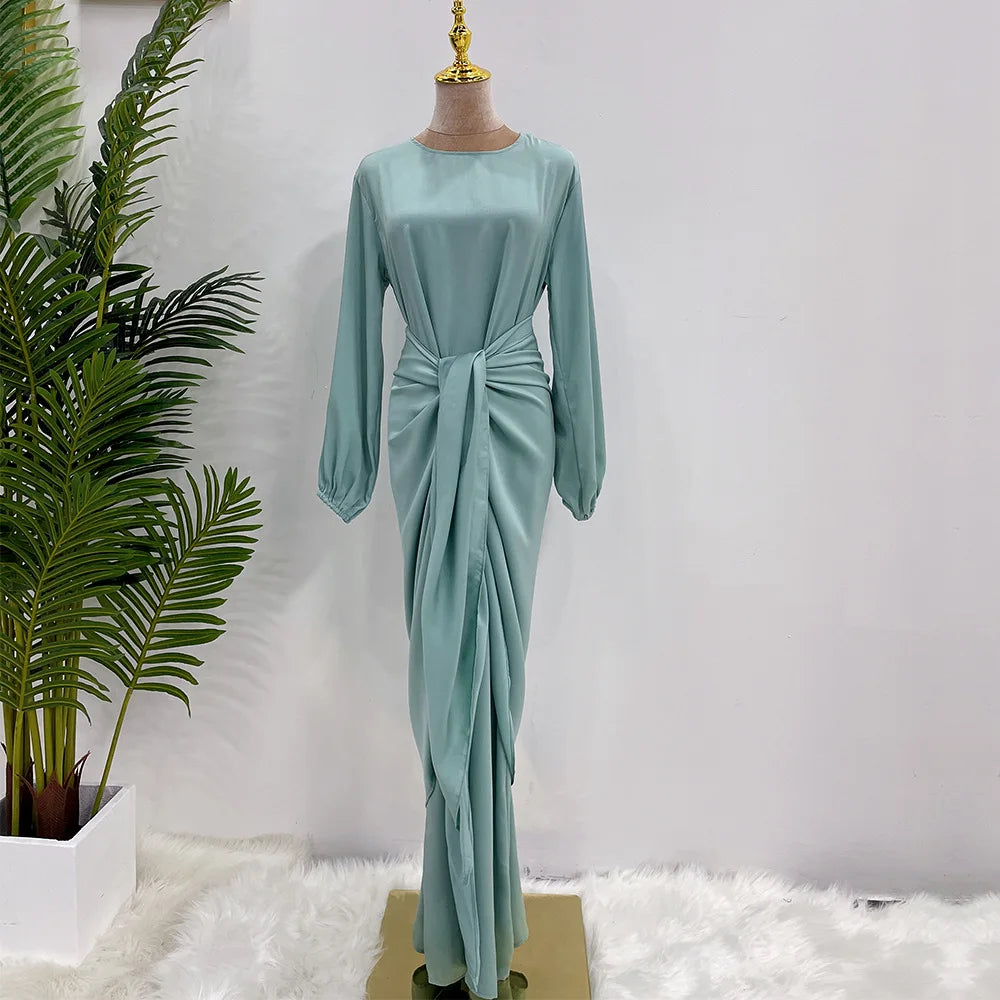 Elegant silky satin abaya set, modest & comfortable for everyday wear