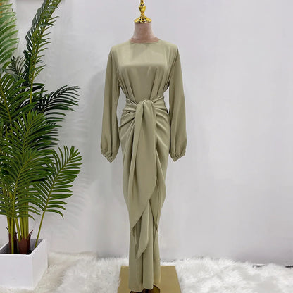 Elegant silky satin abaya set, modest & comfortable for everyday wear