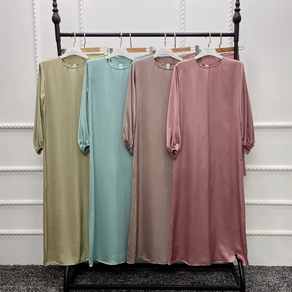 Elegant silky satin abaya set, modest & comfortable for everyday wear