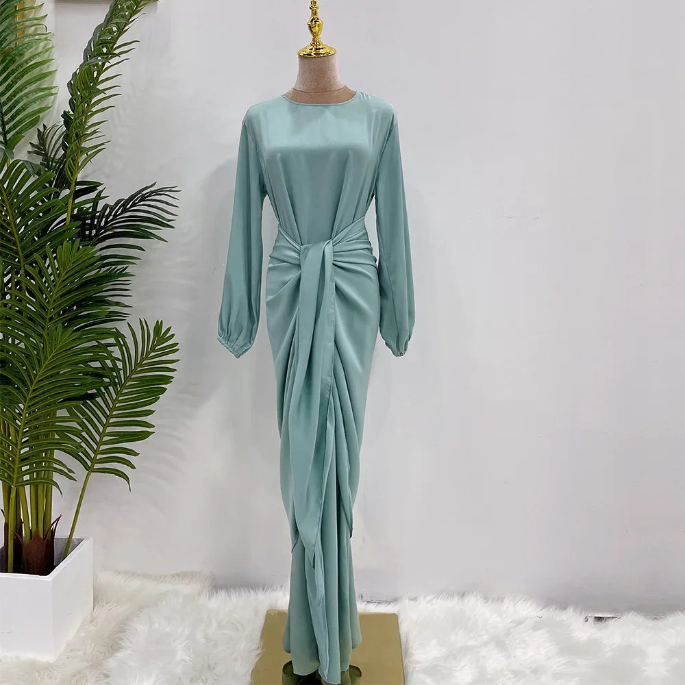 Elegant silky satin abaya set, modest & comfortable for everyday wear