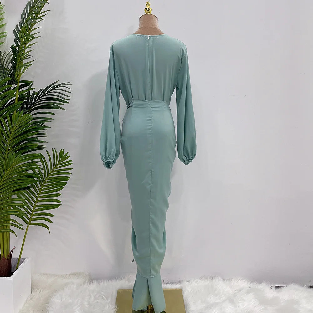 Elegant silky satin abaya set, modest & comfortable for everyday wear