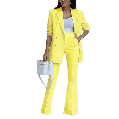 Elegant Women's Wide-Leg Suit Set