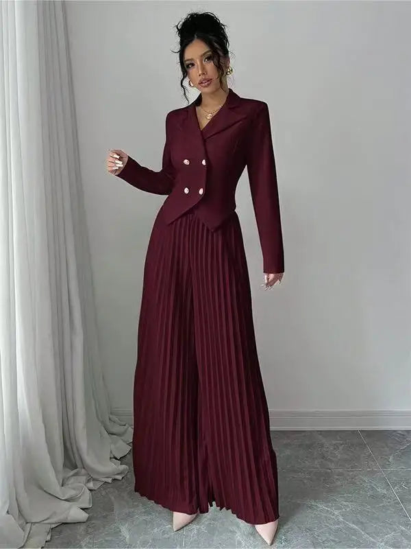 Women's Pleated 2- Piece Set