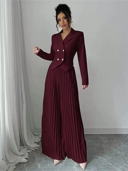 Women's Pleated 2- Piece Set
