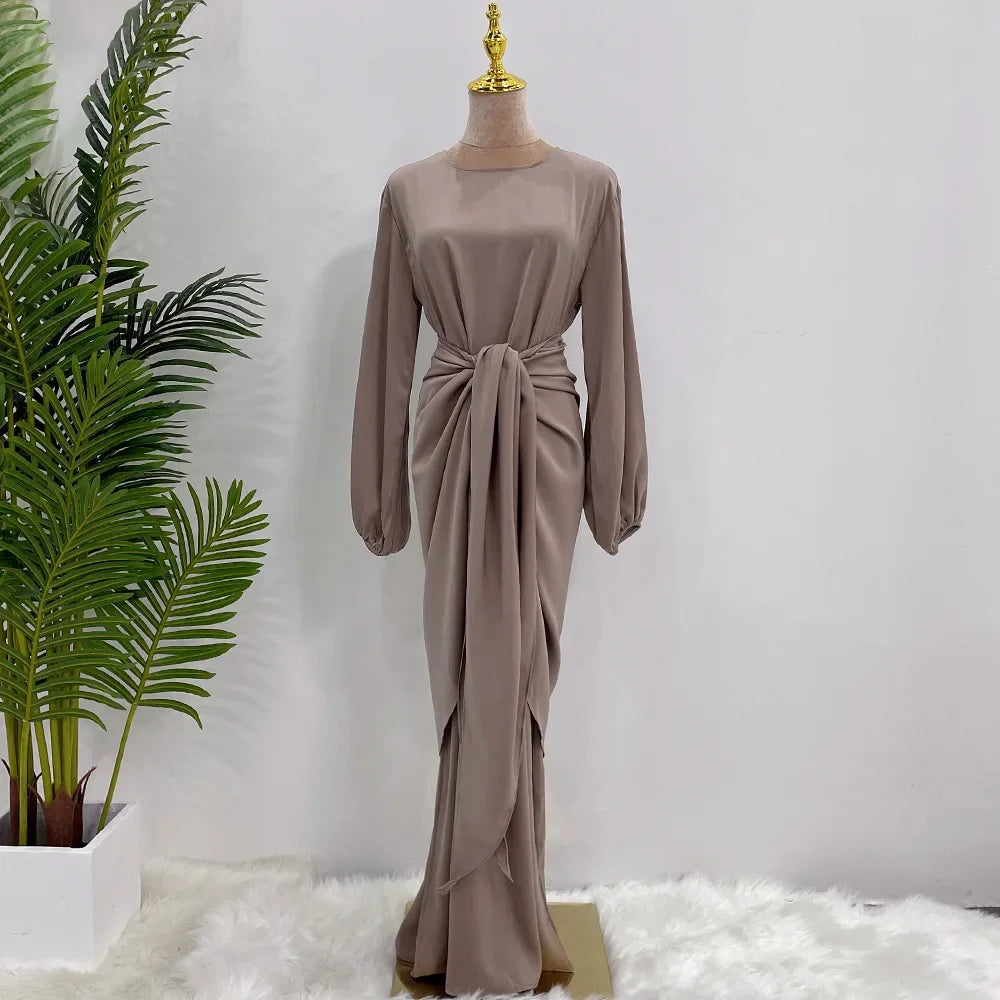 Elegant silky satin abaya set, modest & comfortable for everyday wear